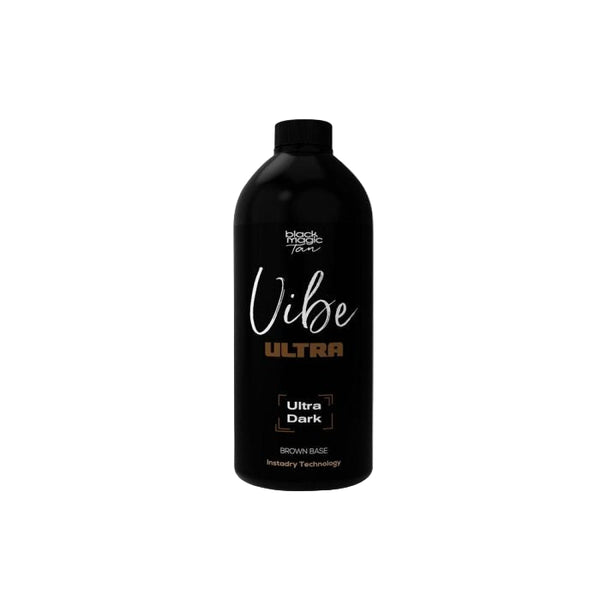 Bottle of Black Magic Vibe Ultra Professional Spray Tan Solution – Ultra Dark, Fast-Drying, Fragrance-Free