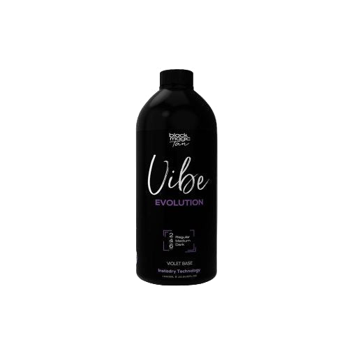 Vibe Evolution 2-4-6 professional violet-base spray tan solution with instant dry, odour-free formula and adjustable 1–6 hour development time