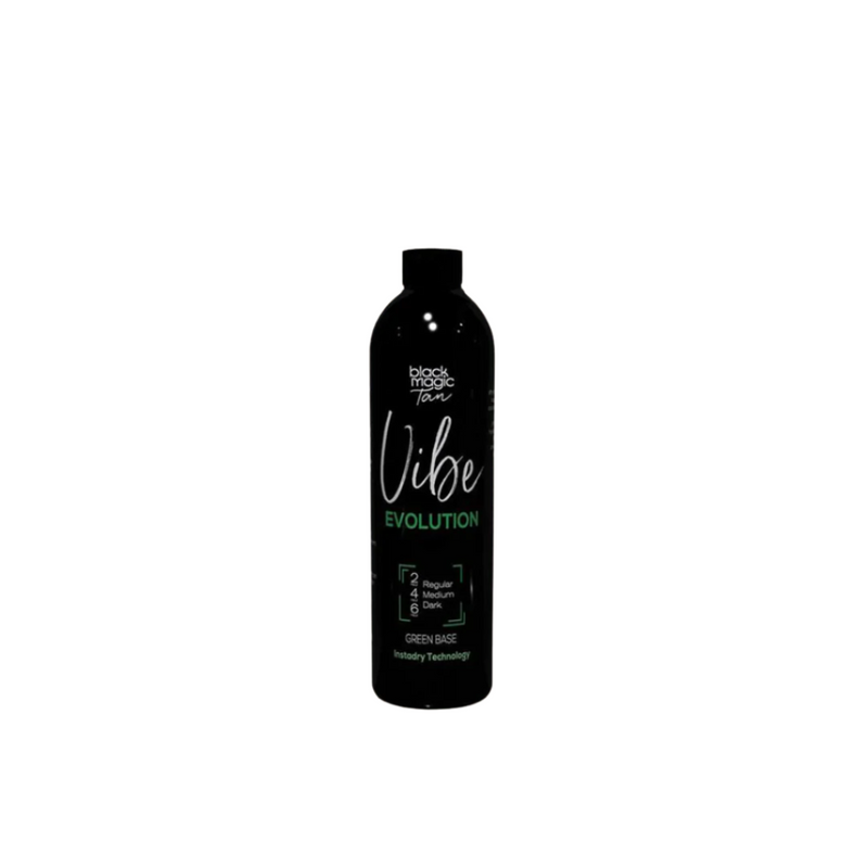 Vibe Green Evolution 120ml sample spray tan solution with green base and Instadry Technology for a fast-drying, natural, flawless tan